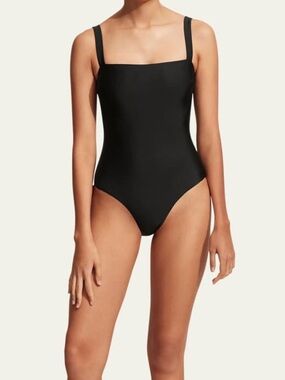 NWT Matteau black square neck maillot one piece swimsuit never worn PUC size 1